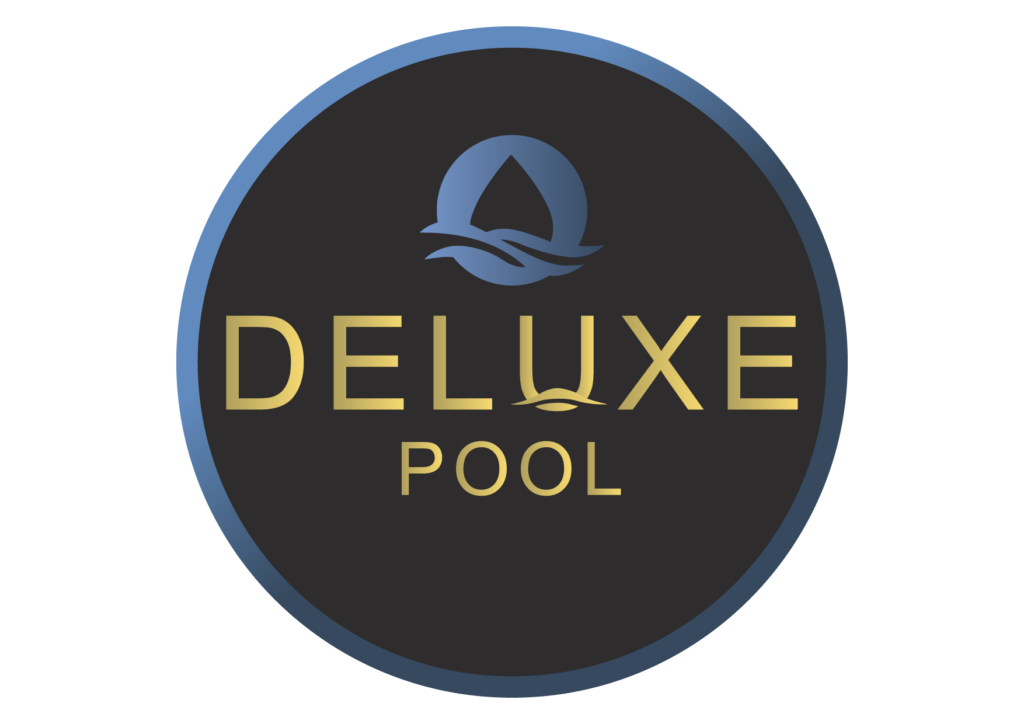 logo deluxe pool redondo fondo negro